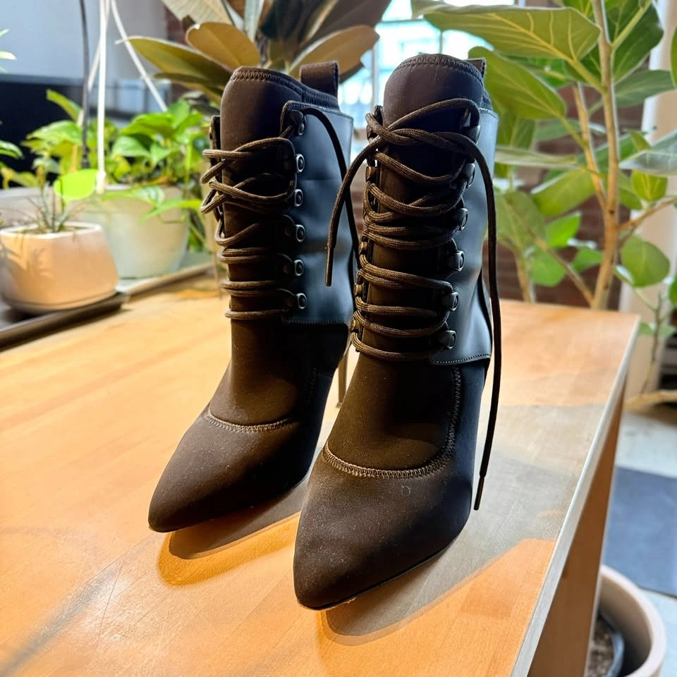 Alexander Wang x H&M Lace-Up Stiletto Boots - Size 37 (Black) - photo 3