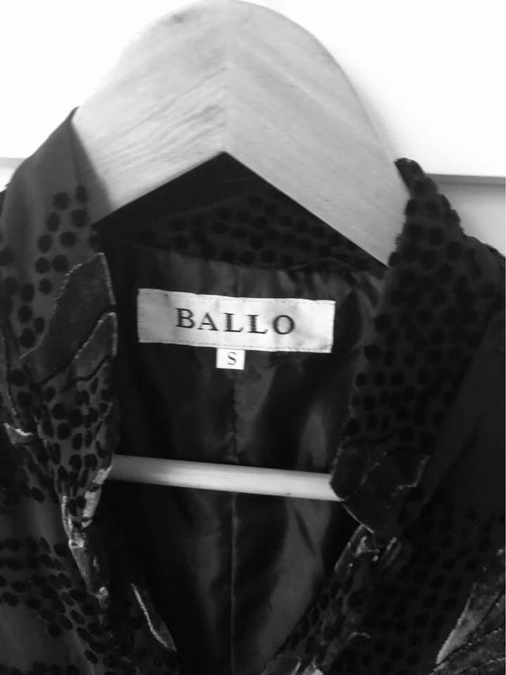 Vintage BALLO Silk Blend Burnout Velvet Jacket | Black Devoré Sh - photo 3