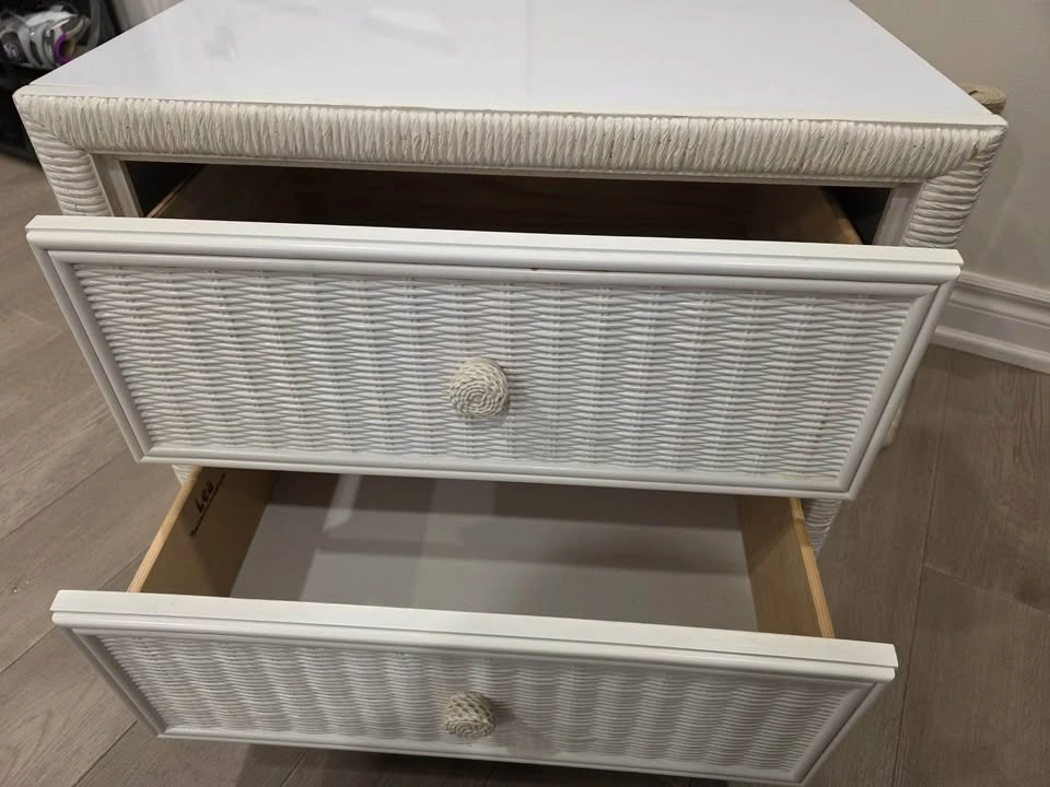 Vintage Faux Wicker Nightstand - photo 2