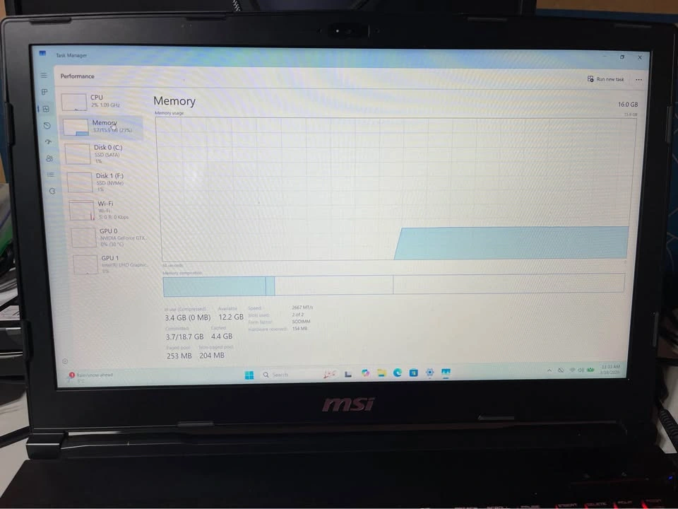 MSI GP63 Leopard 8RE Gaming Laptop i7 16GB RAM 1TB SSD GTX 1060 - photo 4