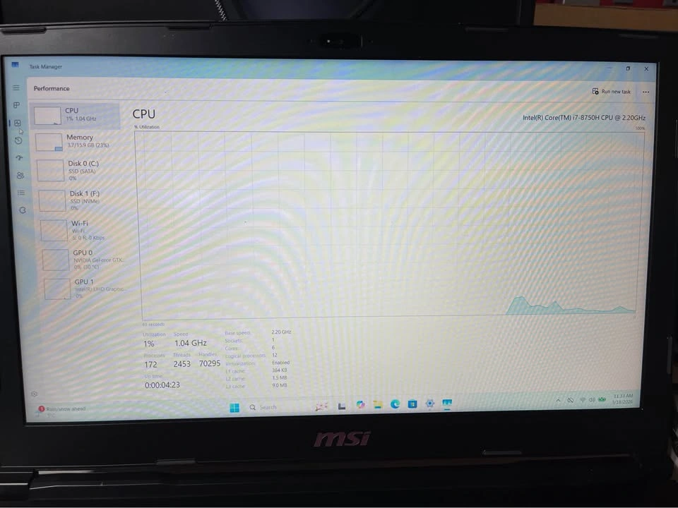 MSI GP63 Leopard 8RE Gaming Laptop i7 16GB RAM 1TB SSD GTX 1060 - photo 5