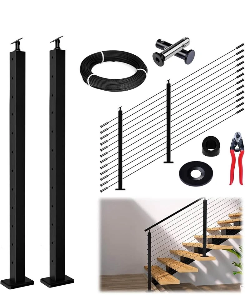 Brand New Black Steel Railing Kit – 42” Panels with 55” Hand Rai
