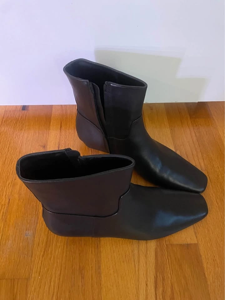 L’intervalle Sandro Black Leather Ankle Boots Sz 41 - photo 4