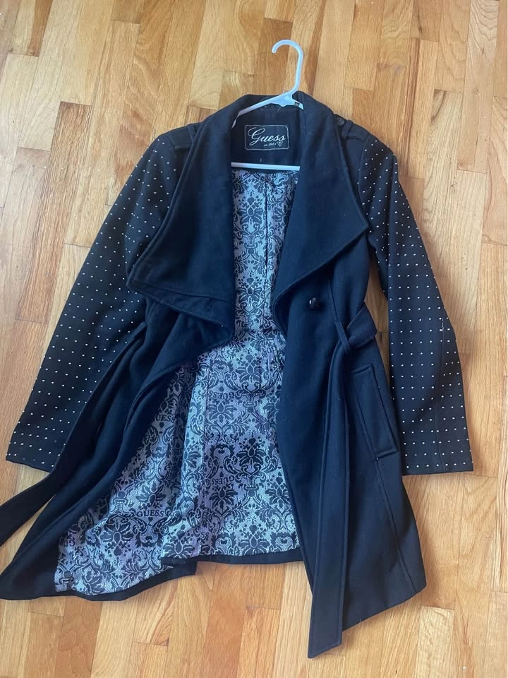 Black Guess Wool Blend Coat - photo 2