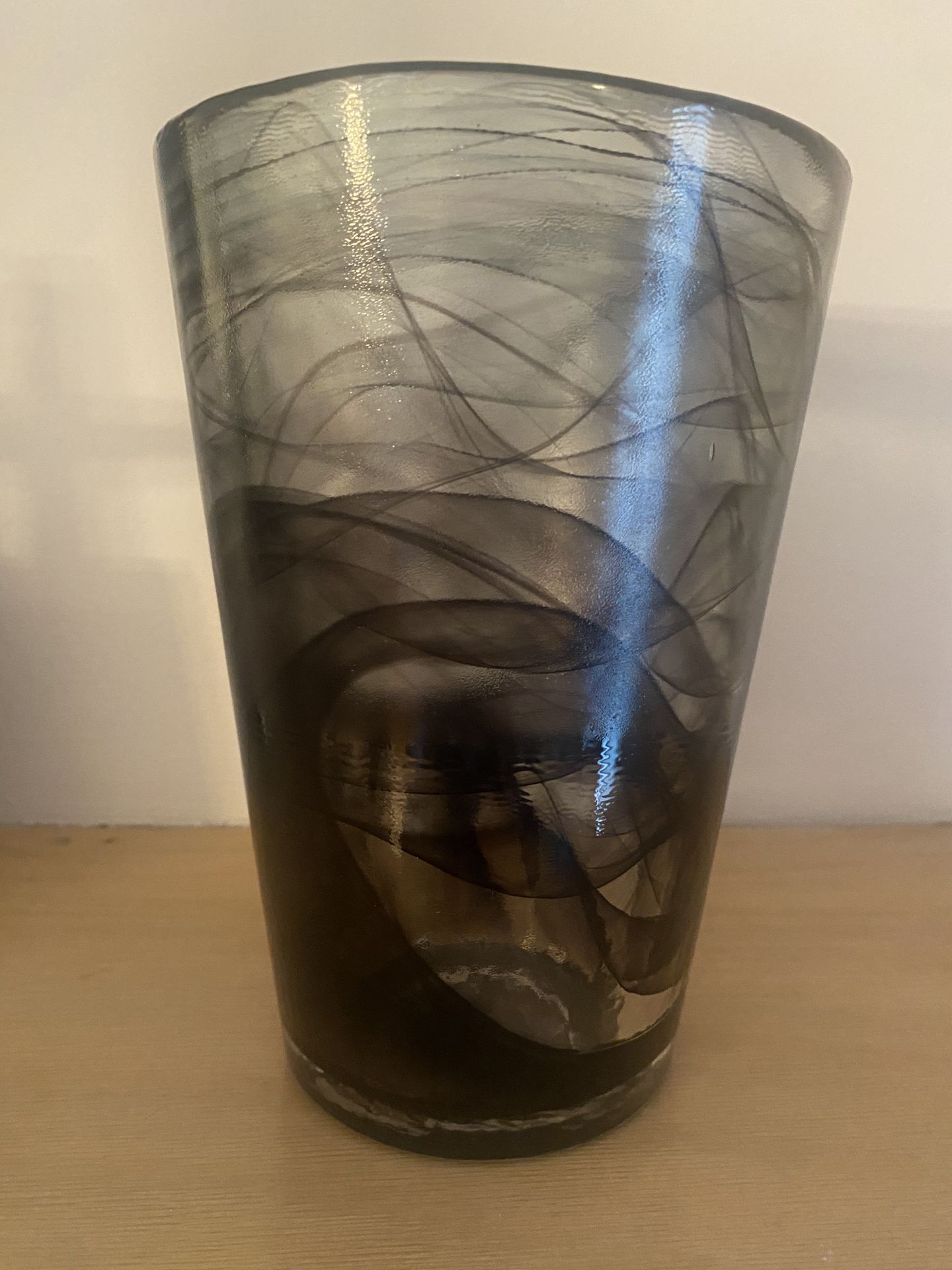 Kosta Boda Glass Vase Mine Grey Purple Swirls by Ulrica Hydman-V - photo 3