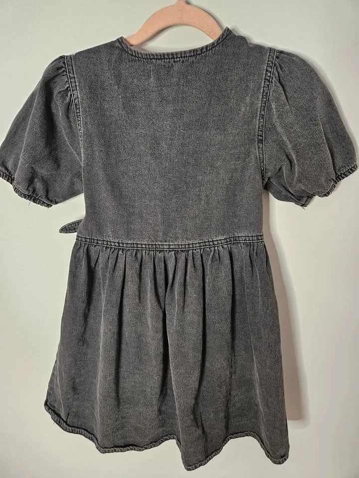Zara girls black denim dress image indicator(4)