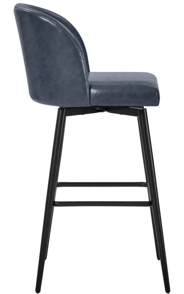 30" Blue Faux Leather Bar Stools - Set of 3 - photo 2