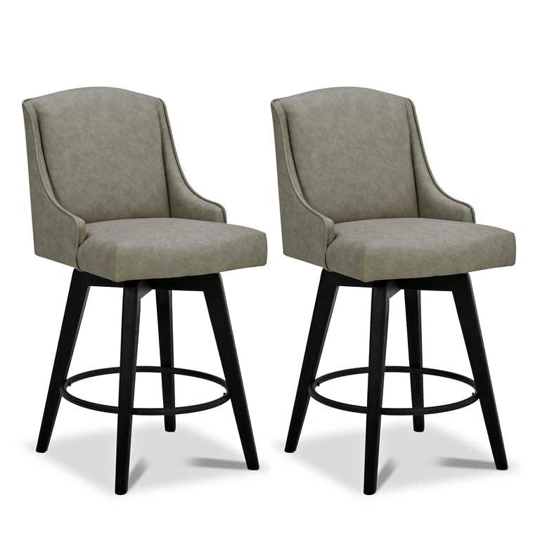 Brand New CHITA 26” Swivel Barstool Set of 2 – Stone Gray