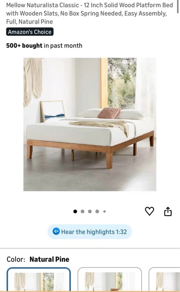 Full size wood bed frame - photo 4