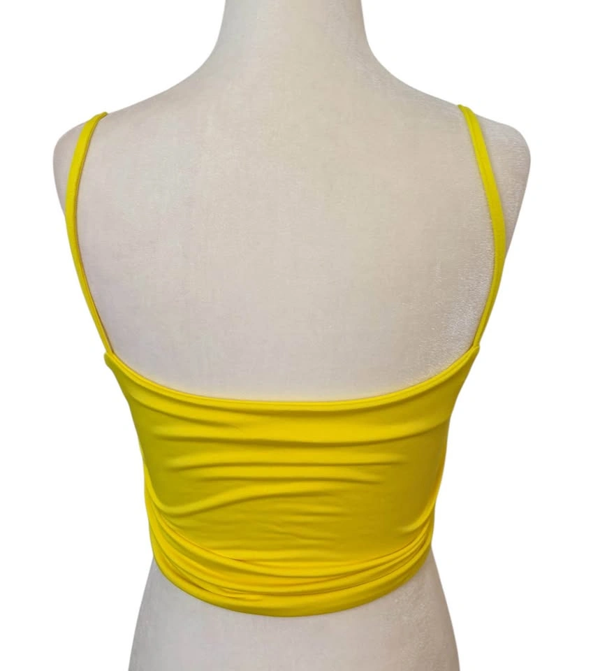 Mellow Yellow Ruched Sweetheart Crop Top - Women's Medium - photo 4