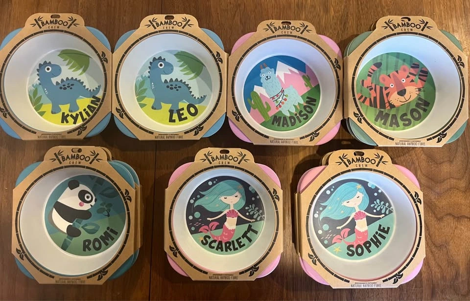 Bamboo Kids Bowls with Names - $1 Each - photo 2