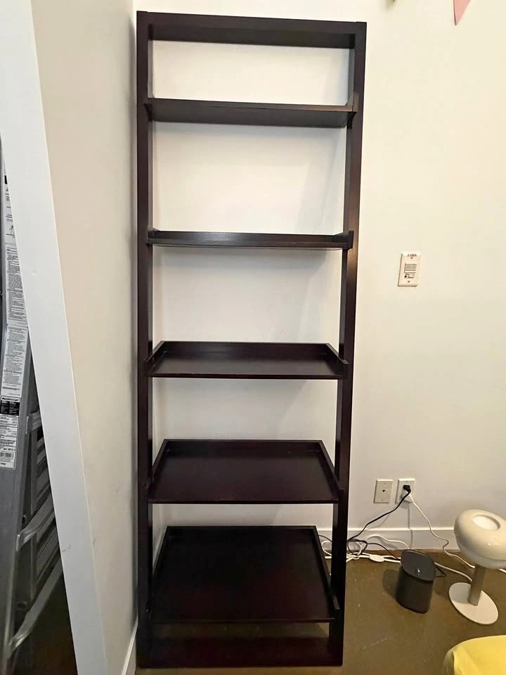 Dark Brown Ladder Bookshelf