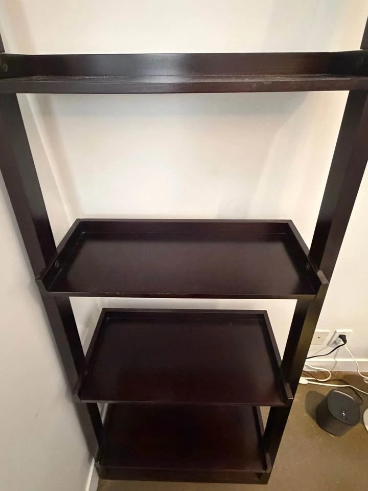 Dark Brown Ladder Bookshelf - photo 3