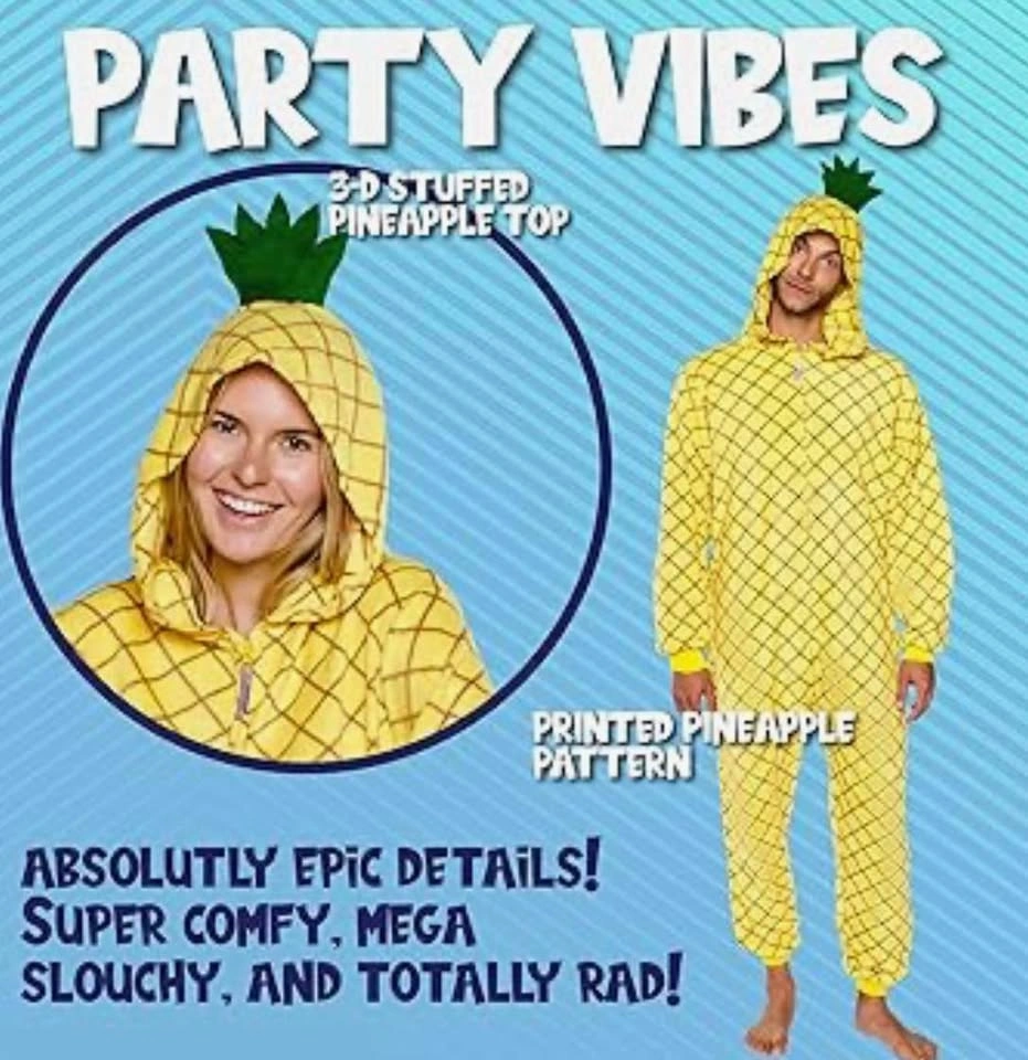 NEW Silver Lilly Funziez Unisex Medium Pineapple Costume Pajamas - photo 2