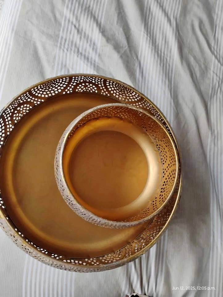 Kasbah Gold Colour Metal Bowls