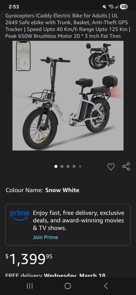 Brand New Gyrocopters iCaddy E-Bike – 125KM Range, GPS - photo 5