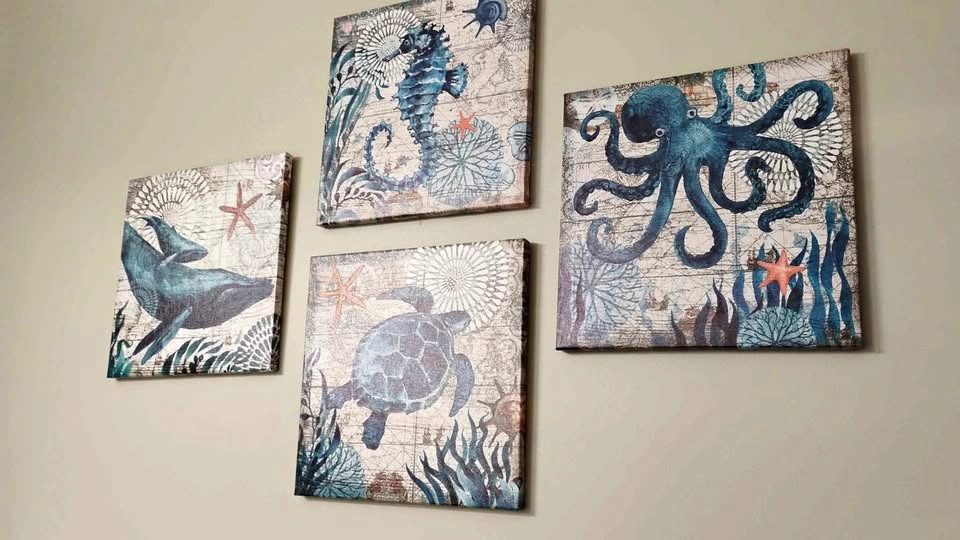 Wall Art Tortoise Pictures - Beach Theme