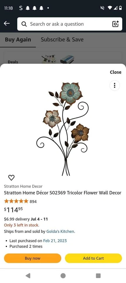 Antique Style Vintage Wall Decorative Metal Flower - photo 2