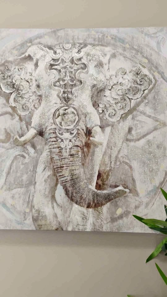 Beautiful elephant wall scenery