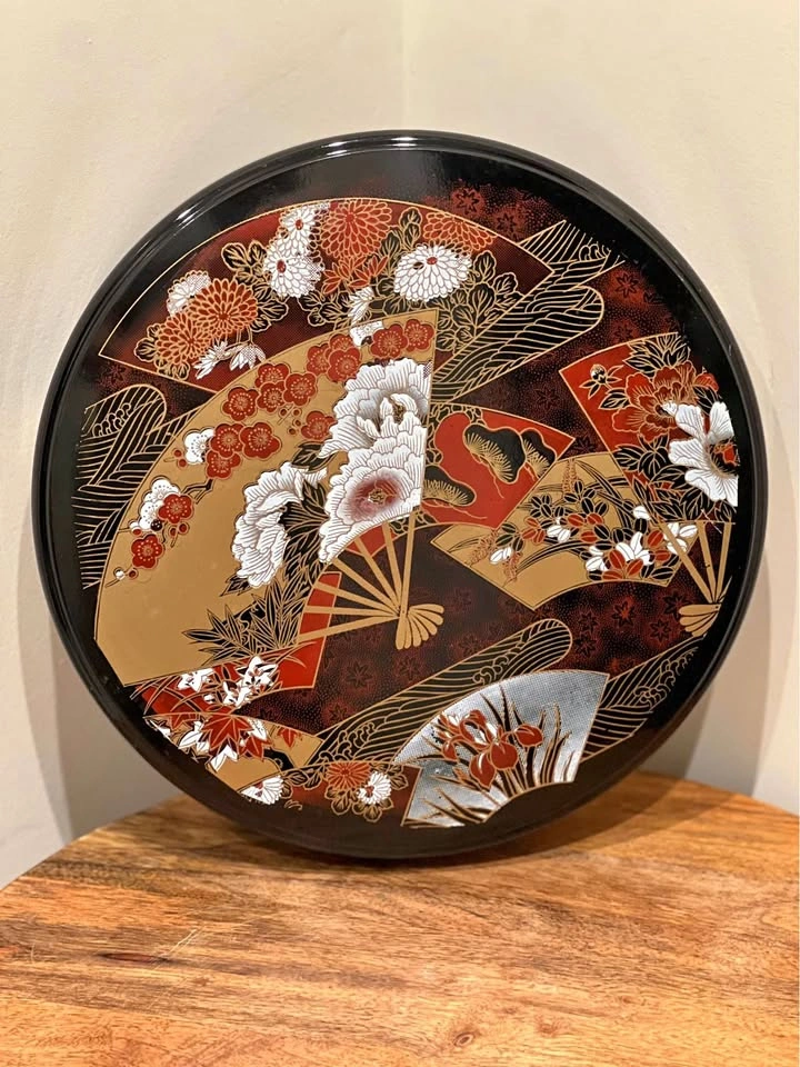 Vintage Japanese Lacquerware Divided Serving Dish