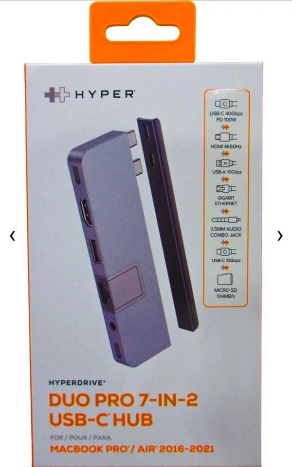 HyperDrive Duo 7-in-2 USB C Hub for MacBook Pro 14" & 16"