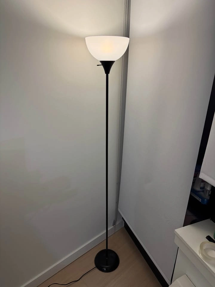 Black Floor Lamp with White Shade - photo 2
