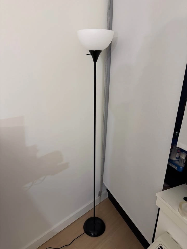 Black Floor Lamp with White Shade - photo 3