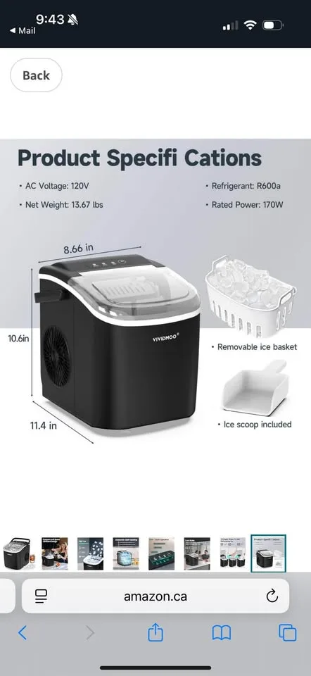 BRAND NEW- Countertop Ice Maker with Handle,26lbs/24H image indicator(2)