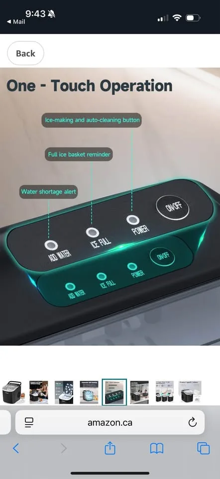 BRAND NEW- Countertop Ice Maker with Handle,26lbs/24H image indicator(6)