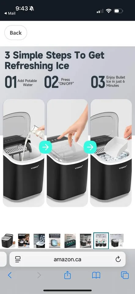 BRAND NEW- Countertop Ice Maker with Handle,26lbs/24H image indicator(8)