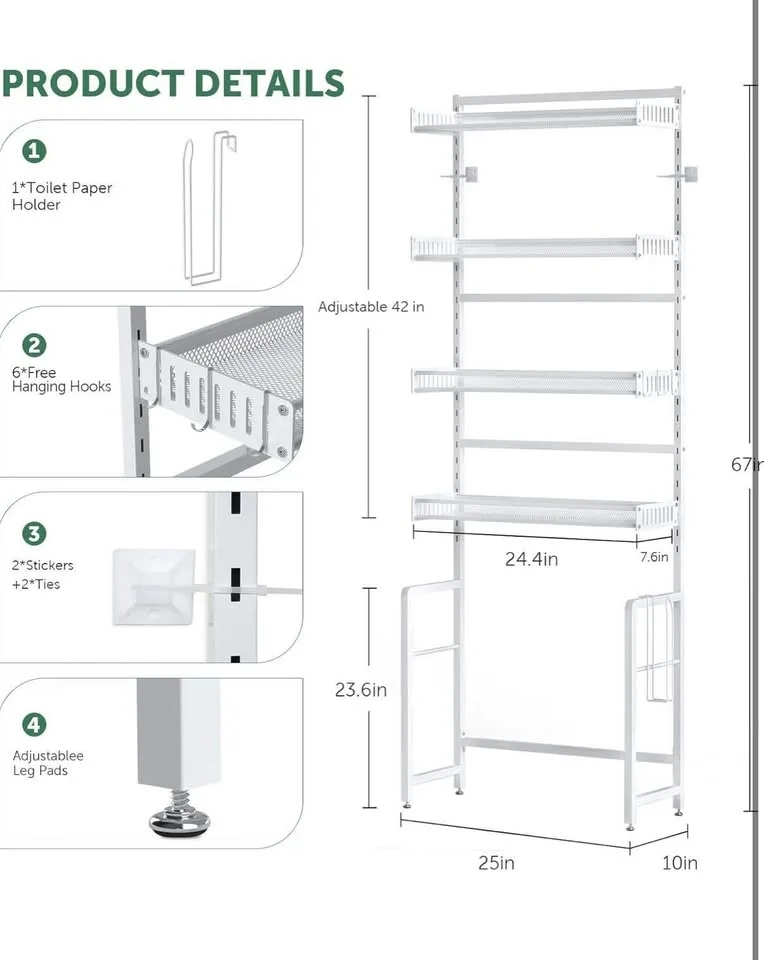 Brand new- Black Toilet Storage Shelf image indicator(4)