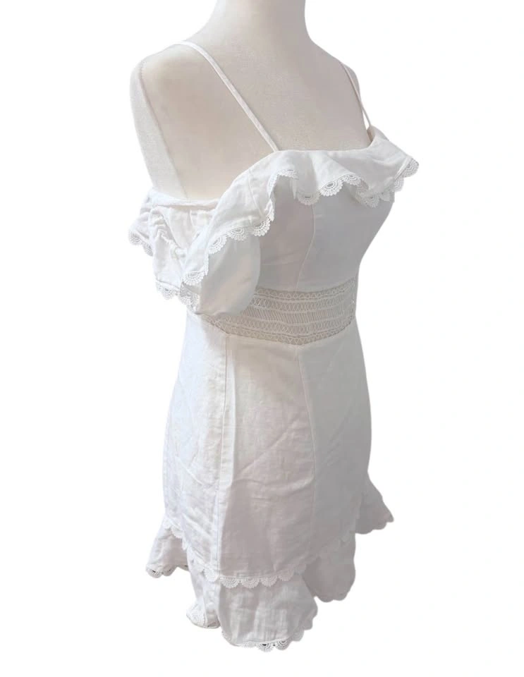 Princess Polly White Size 4 Lace Trim Off Shoulder Mini Dress Bo - photo 4