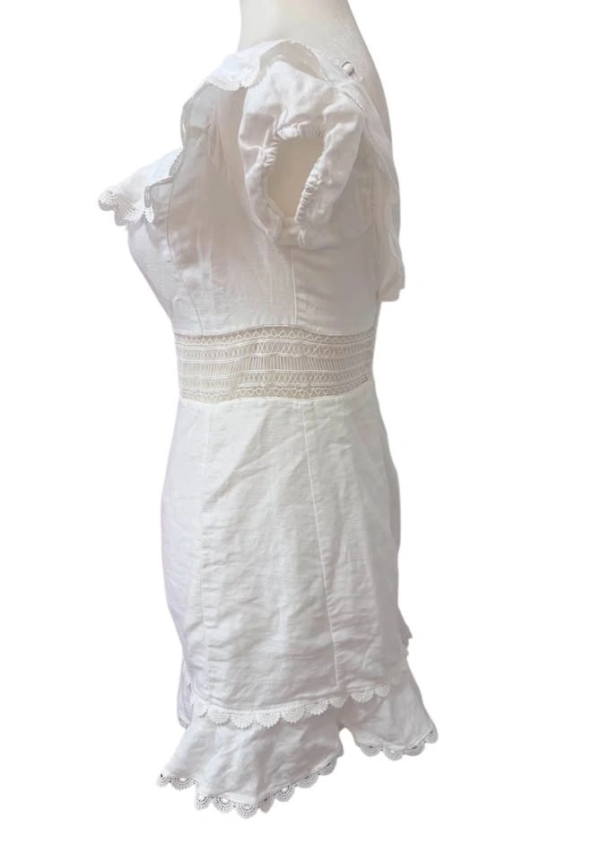 Princess Polly White Size 4 Lace Trim Off Shoulder Mini Dress Bo - photo 5