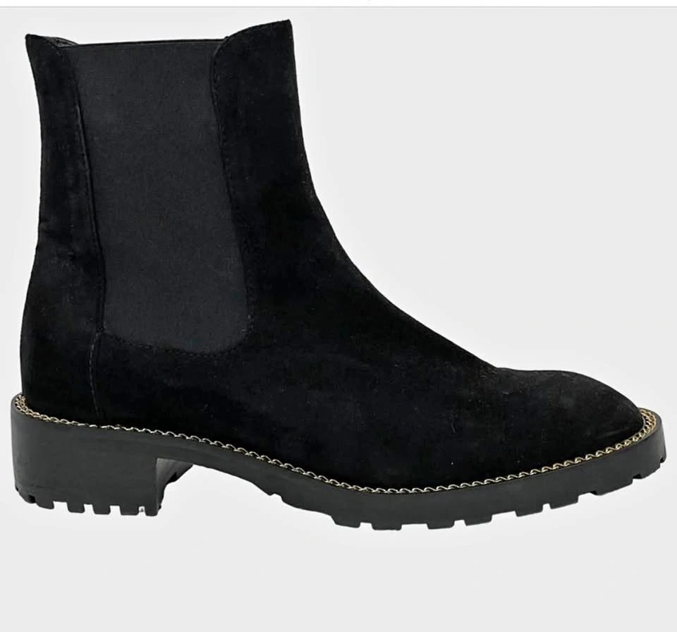 Stuart Weitzman Black Suede Chelsea Boots - Size 6.5 (NEW)
