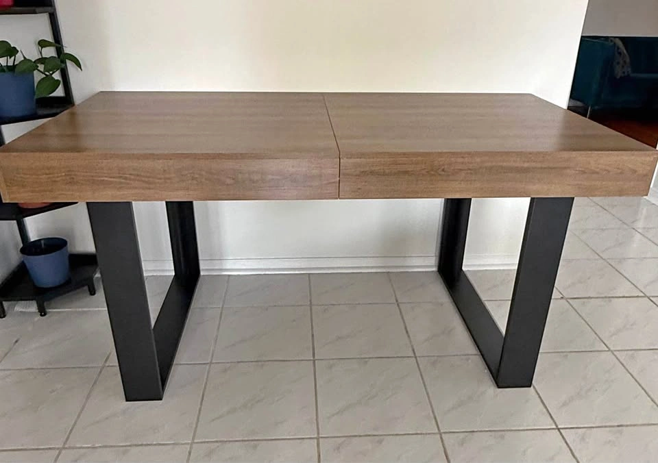 Modern Extendable Dining Table – Seats 4-8 – Walnut/Oak Top w/ B - photo 3