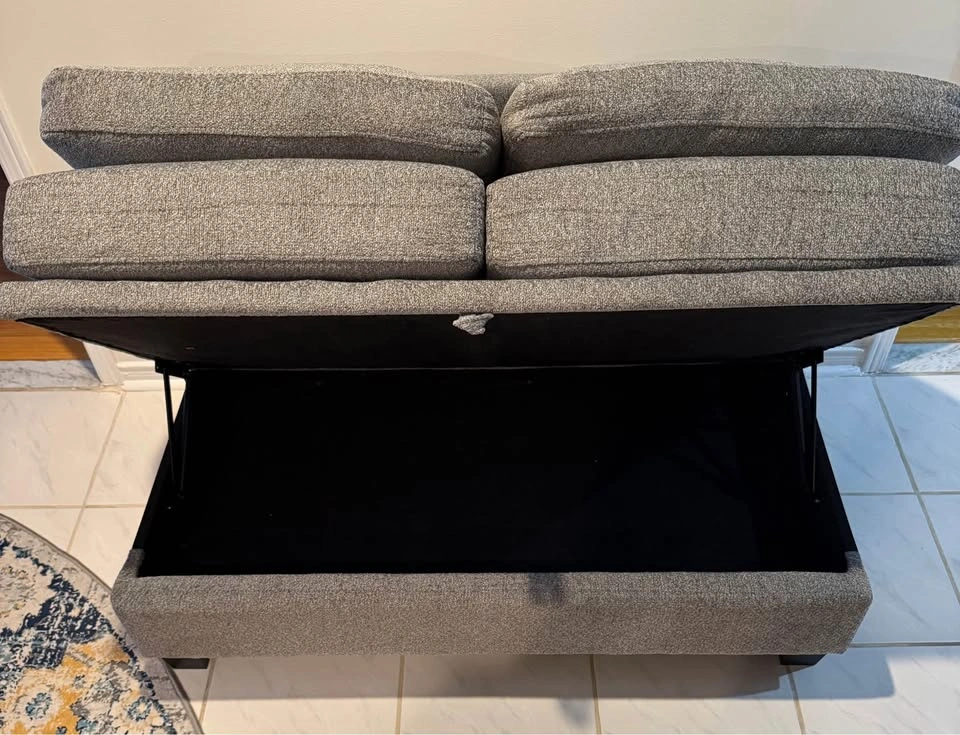 Modern Gray Storage Loveseat Sofa - Brand New - photo 2