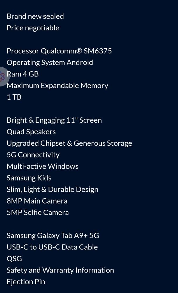 Samsung Galaxy Tab A9+ 5G - 64GB - Wi-Fi + 5G - photo 2