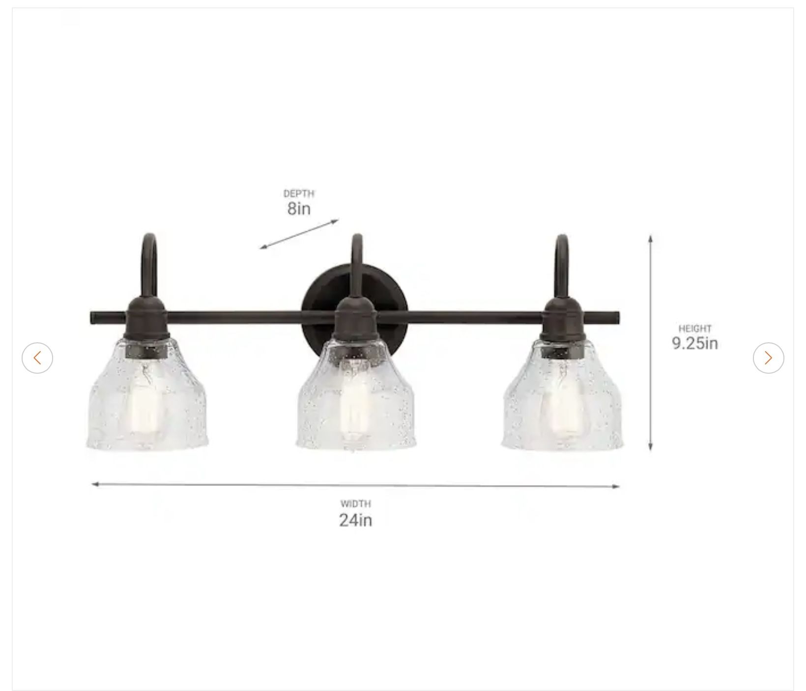 Avery 24 in. 3-Light Olde Bronze Vanity Light - photo 3