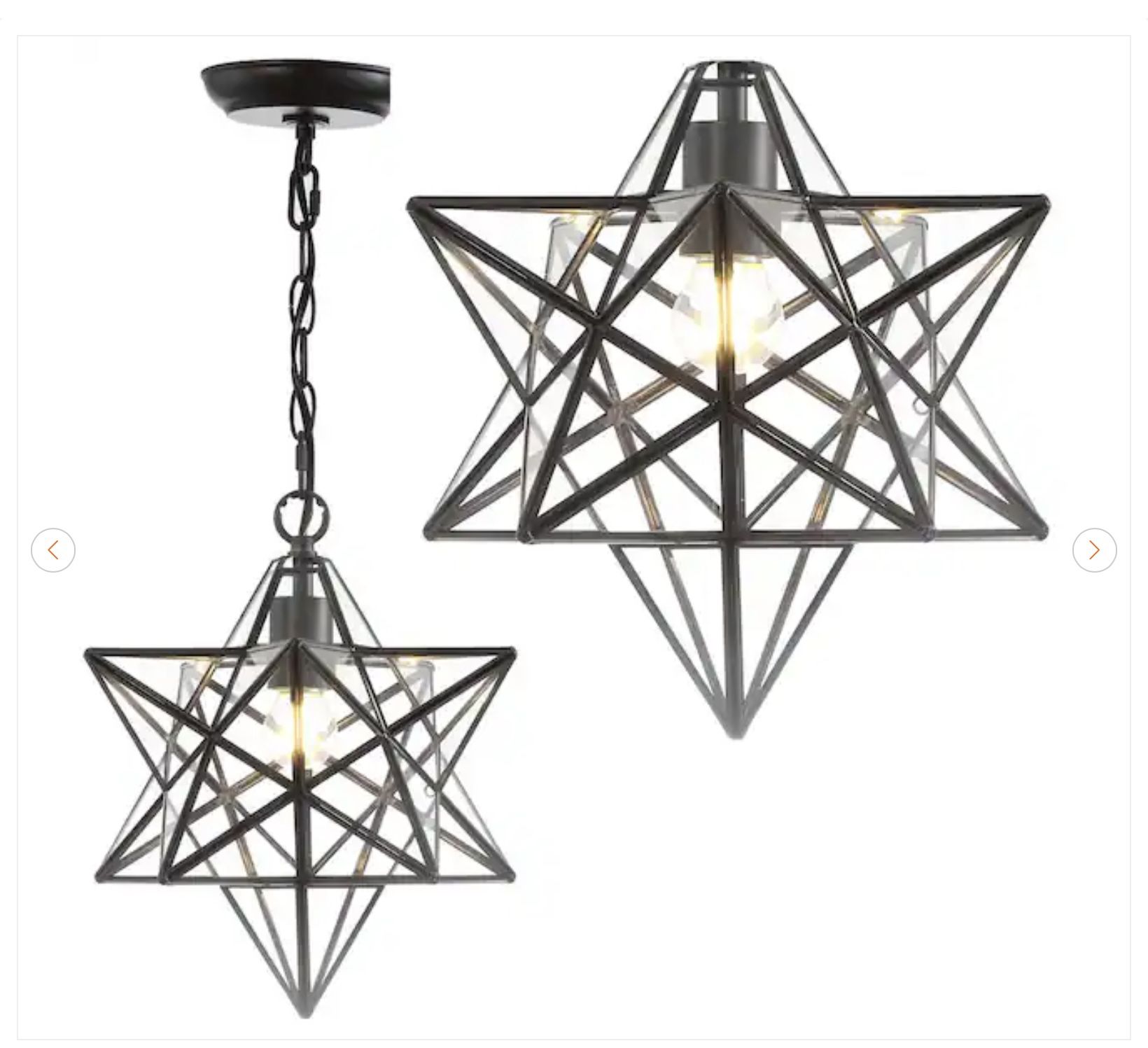 Stella 1-Light Oil Rubbed Bronze Moravian Star Pendant - photo 2