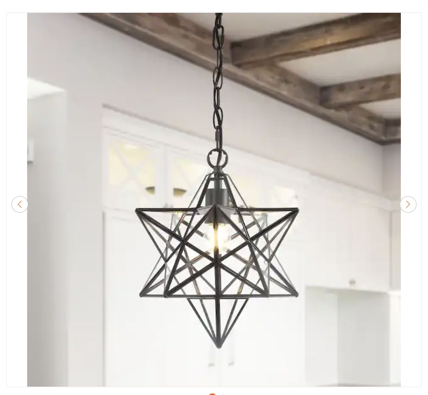 Stella 1-Light Oil Rubbed Bronze Moravian Star Pendant - photo 3