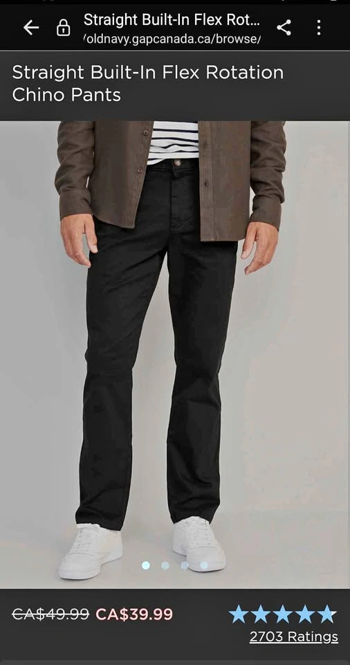 Brand New Old Navy Straight Chino Pants Size 33W 30L