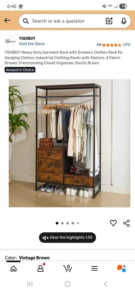 Brown Heavy Duty Garment Rack - photo 2