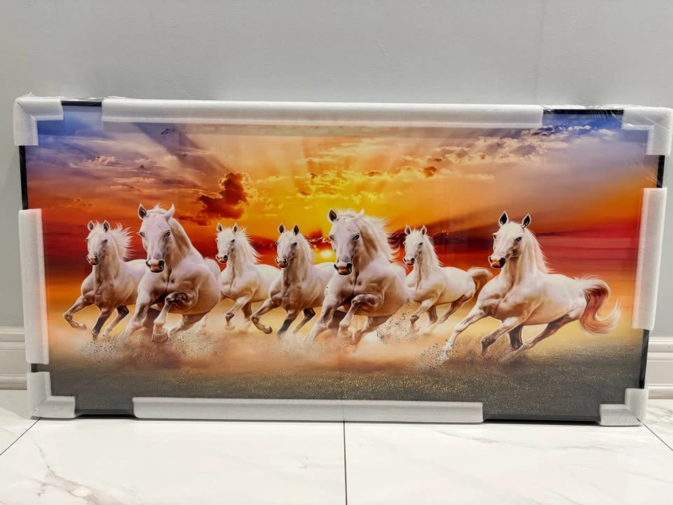 Seven Running Horses Sunrise Wall Art - Vastu Porcelain - photo 2