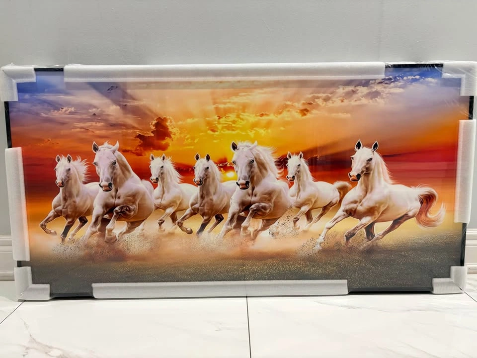 Seven Running Horses Sunrise Wall Art - Vastu Porcelain - photo 3