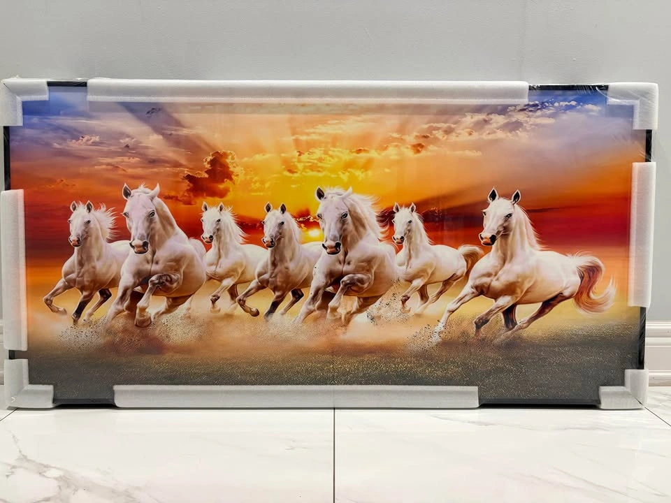 Seven Running Horses Sunrise Wall Art - Vastu Porcelain - photo 4