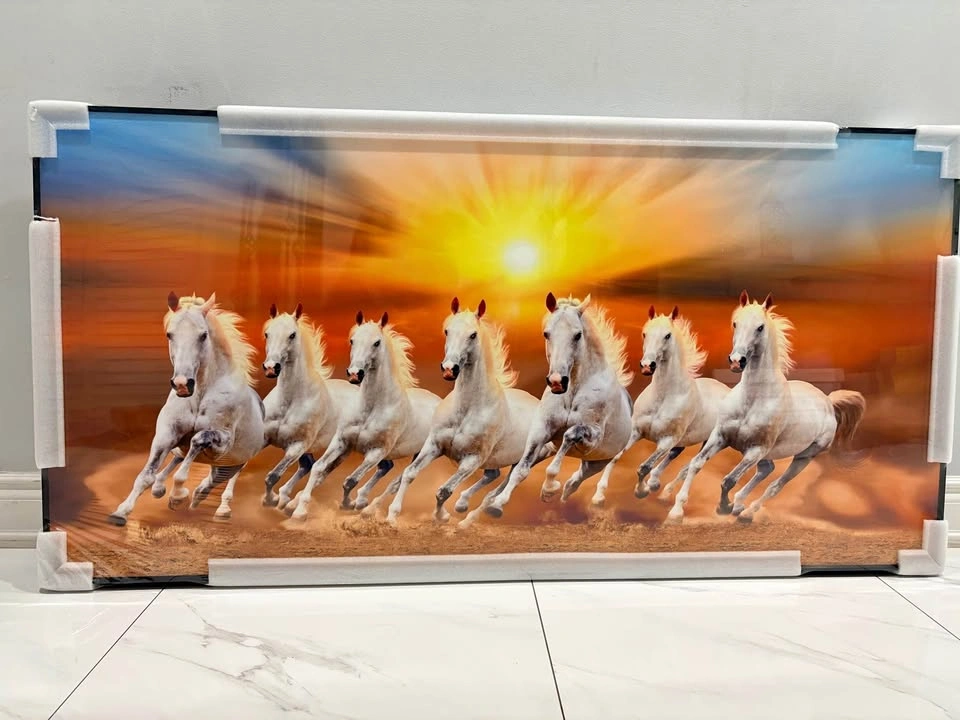 New Framed Wall Art - Seven White Horses