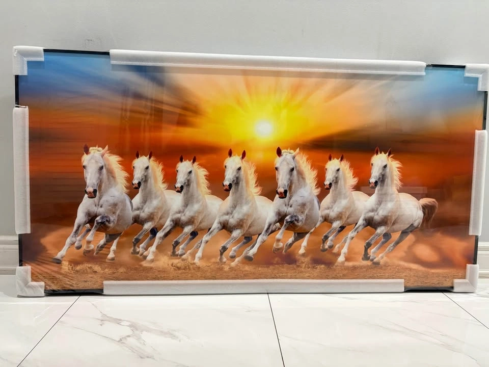 New Framed Wall Art - Seven White Horses - photo 2
