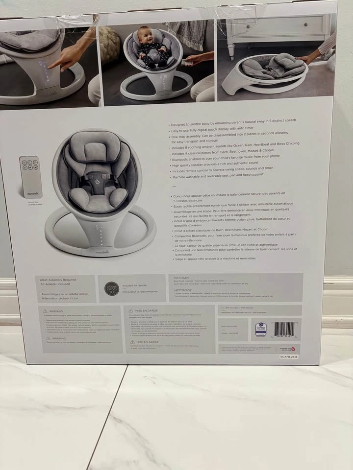 Munchkin Baby Swing - Bluetooth, Remote, 5 Speeds, New - photo 5