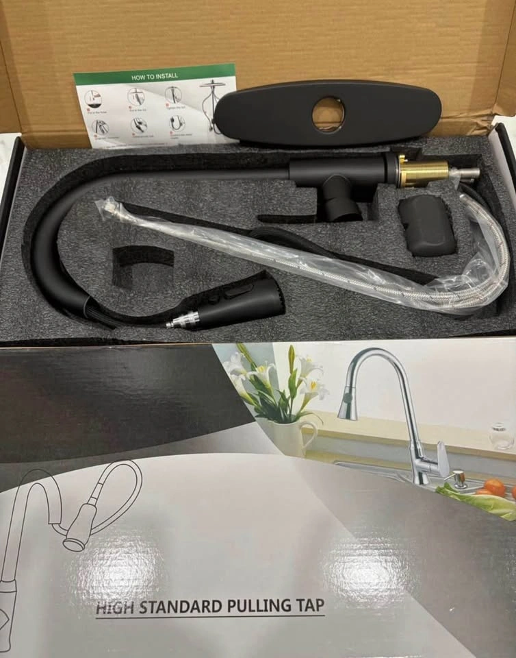 Black Pull-Out Kitchen Faucet with 360 Rotation - photo 2