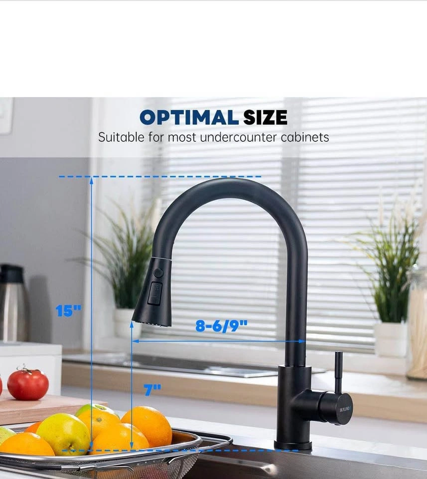 Black Pull-Out Kitchen Faucet with 360 Rotation - photo 3